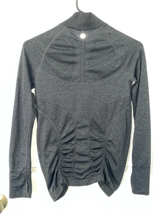 Athleta Charcoal Gray Half-Zip Long Sleeve Active Pullover - Picture 4 of 4